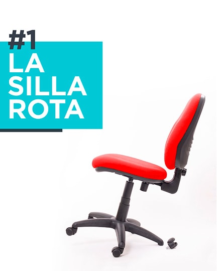 Pegado de rueda en silla de oficina