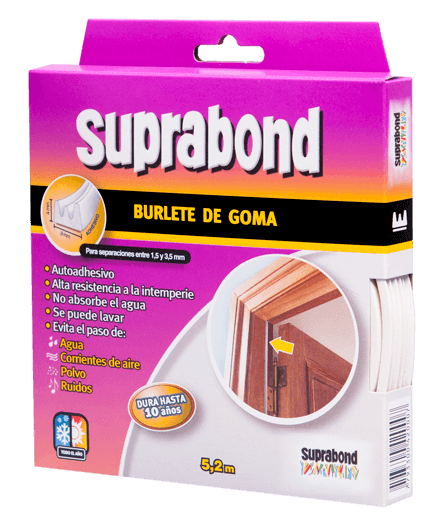 Burlete Suprabond De Goma Para Puertas - Blanco