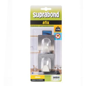 Perchas autoadhesivas rectangulares de acero inoxidable - 49 mm - 2 unidades