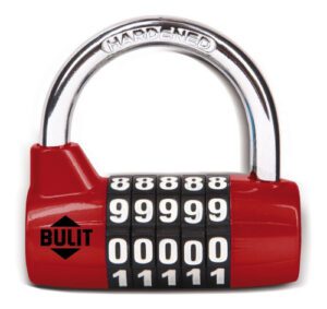 Candado de aleación alta seguridad rojo -  5 combinaciones - 65 mm