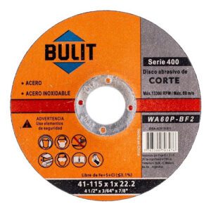 Disco abrasivo de corte serie 400 115 mm x 1 mm x 22,2 mm