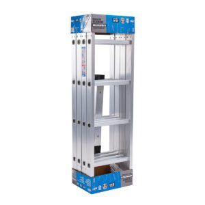 Escalera multipropósito aluminio 4 tramos x 4 escalones - 150 kg.