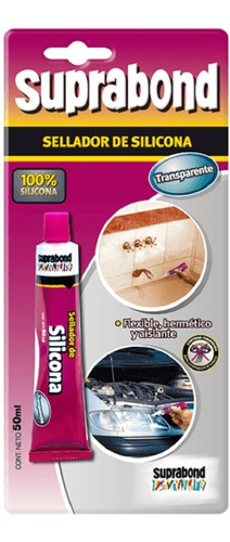 Sellador de silicona Glufix  - transparente 50 ml