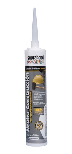Sellador de silicona construcción neutra - transparente 280 ml