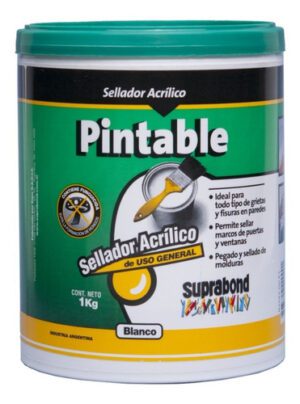Sellador acrílico pintable - blanco 1 kg (Pote)