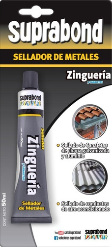 Sellador de metales zinguería y canaletas - pomo 50 ml