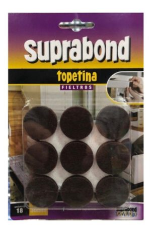 Topetina fieltro circular marrón - 30 mm x 18 unidades