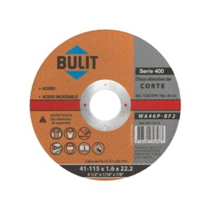 Disco abrasivo de corte serie 400 115 mm x 1,6 mm x 22,2 mm